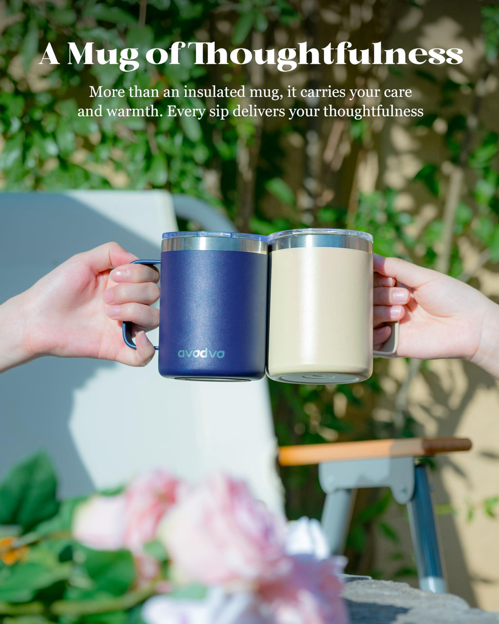 12oz Insulated Stainless Steel Coffee Mug with Lid Set of 2 M51902