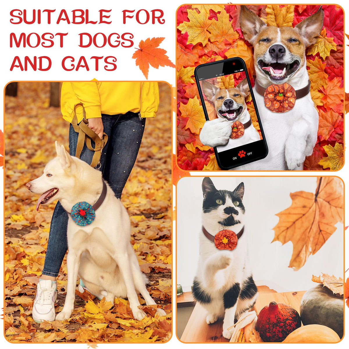 100 Pcs Dog Collar Flower Bows E3756