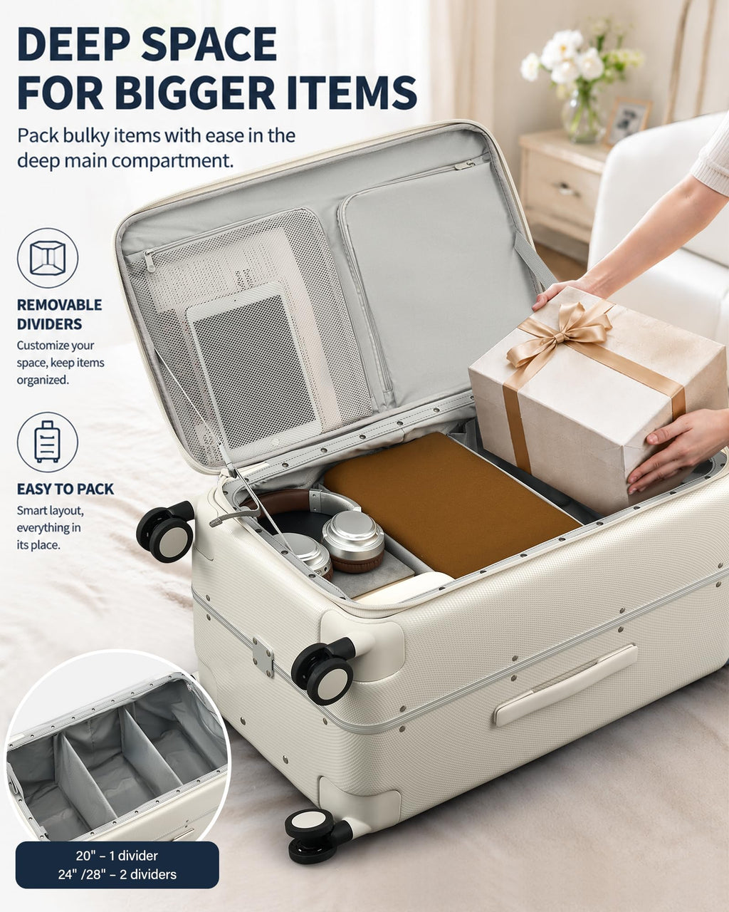 20 Inch Aluminum Frame Hard Shell Carry On Luggage with Wheels S90986