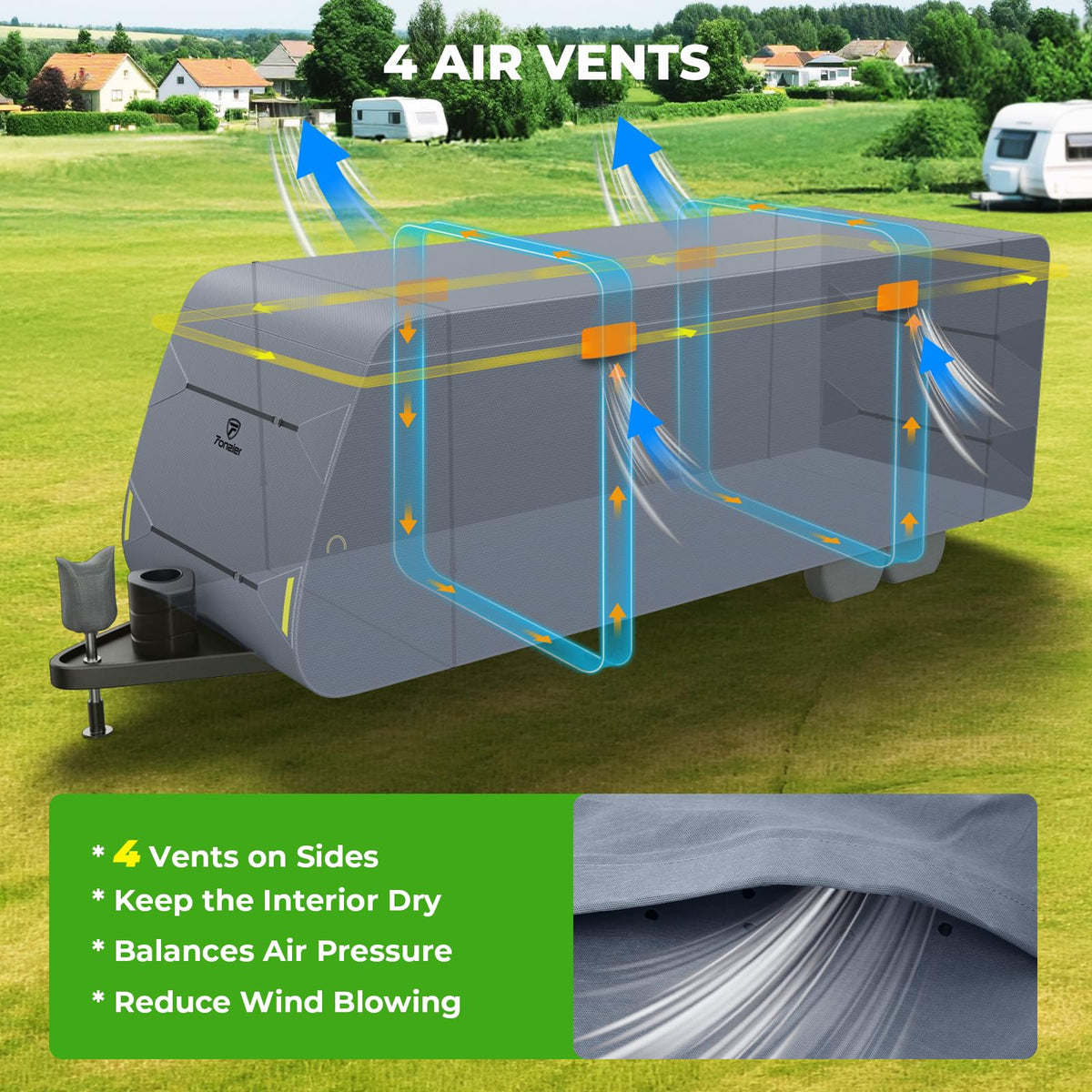 20-22FT Heavy Duty 9 Layers Travel Trailer Cover Y558750