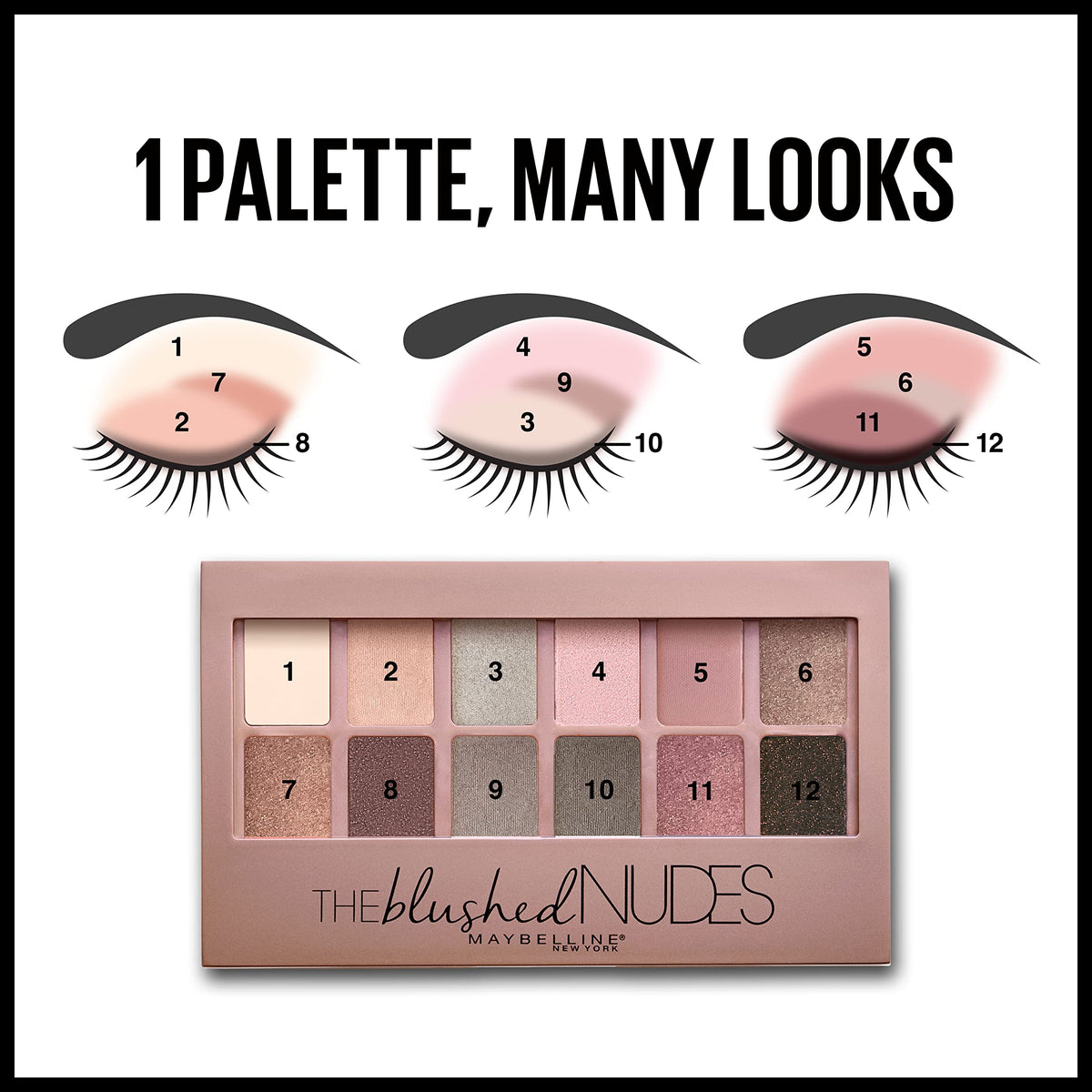 12 Pigmented Matte & Shimmer Eyeshadow Palette U864