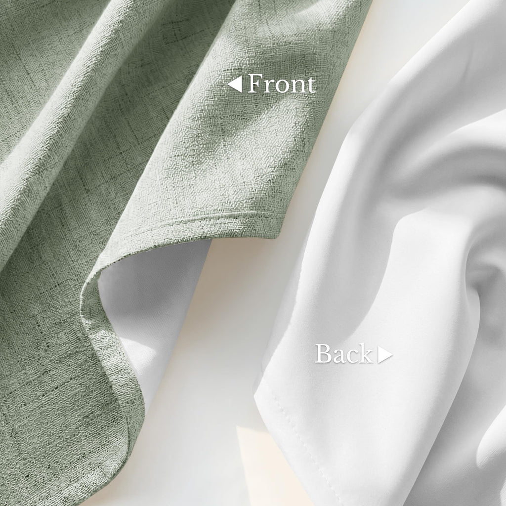 100% Blackout Linen Sliding Door Curtains, Sage Green, 1 Panel I8603