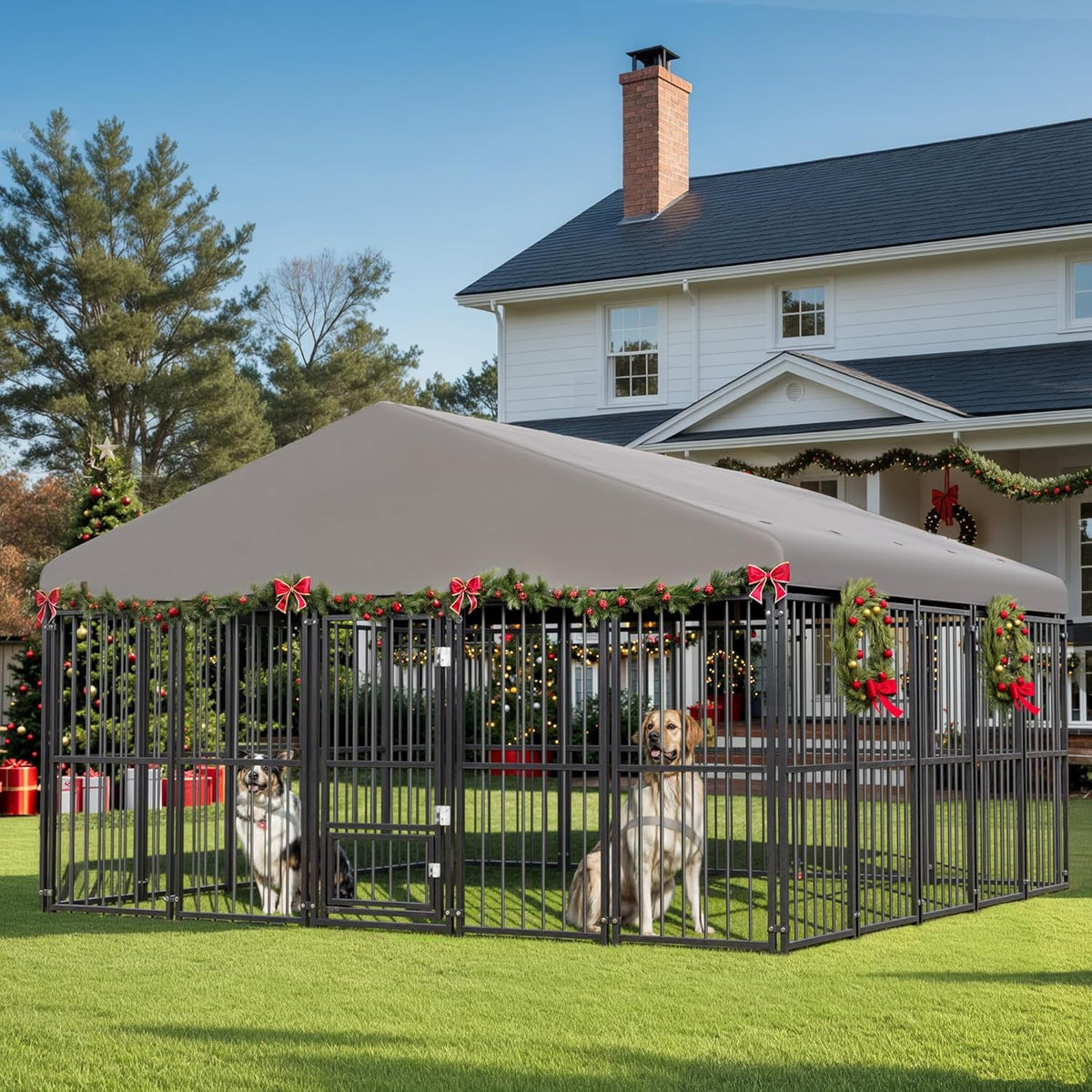 10x14FT Heavy Duty Large Dog Kennel Outdoor D7280