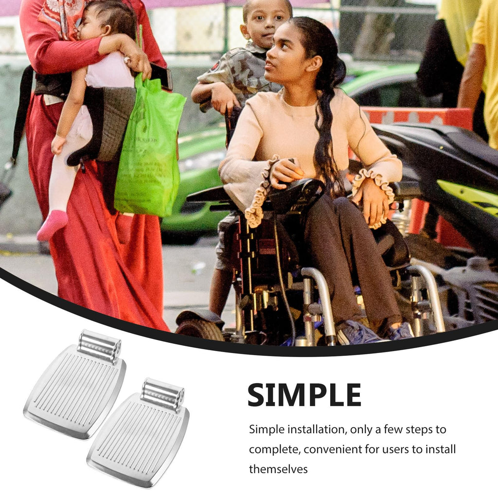 Heavy Duty Wheelchair Footrest Replacement Pair Aluminum Alloy U443