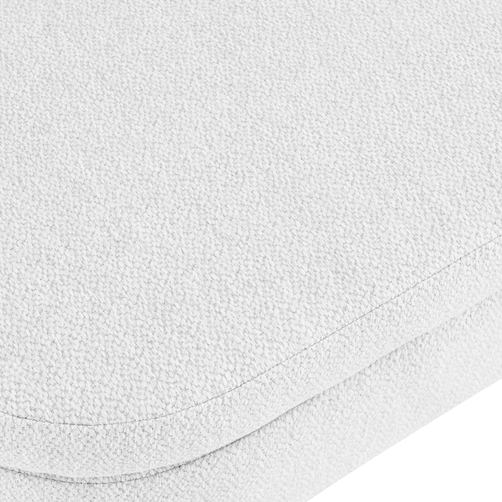 Oval Storage Bench with Rubber Wood Legs, White Y6645