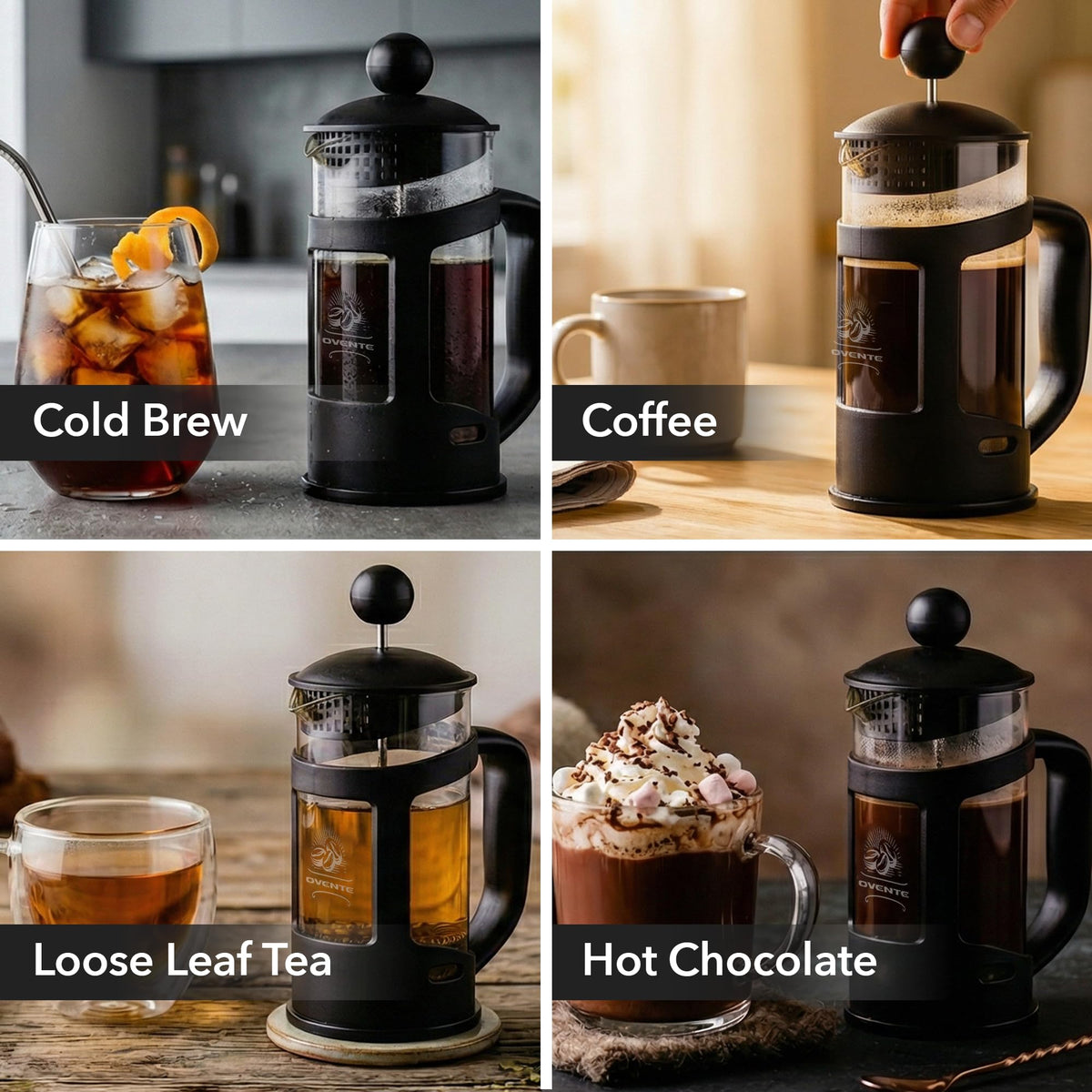 French Press Coffee Maker 12oz Black B528