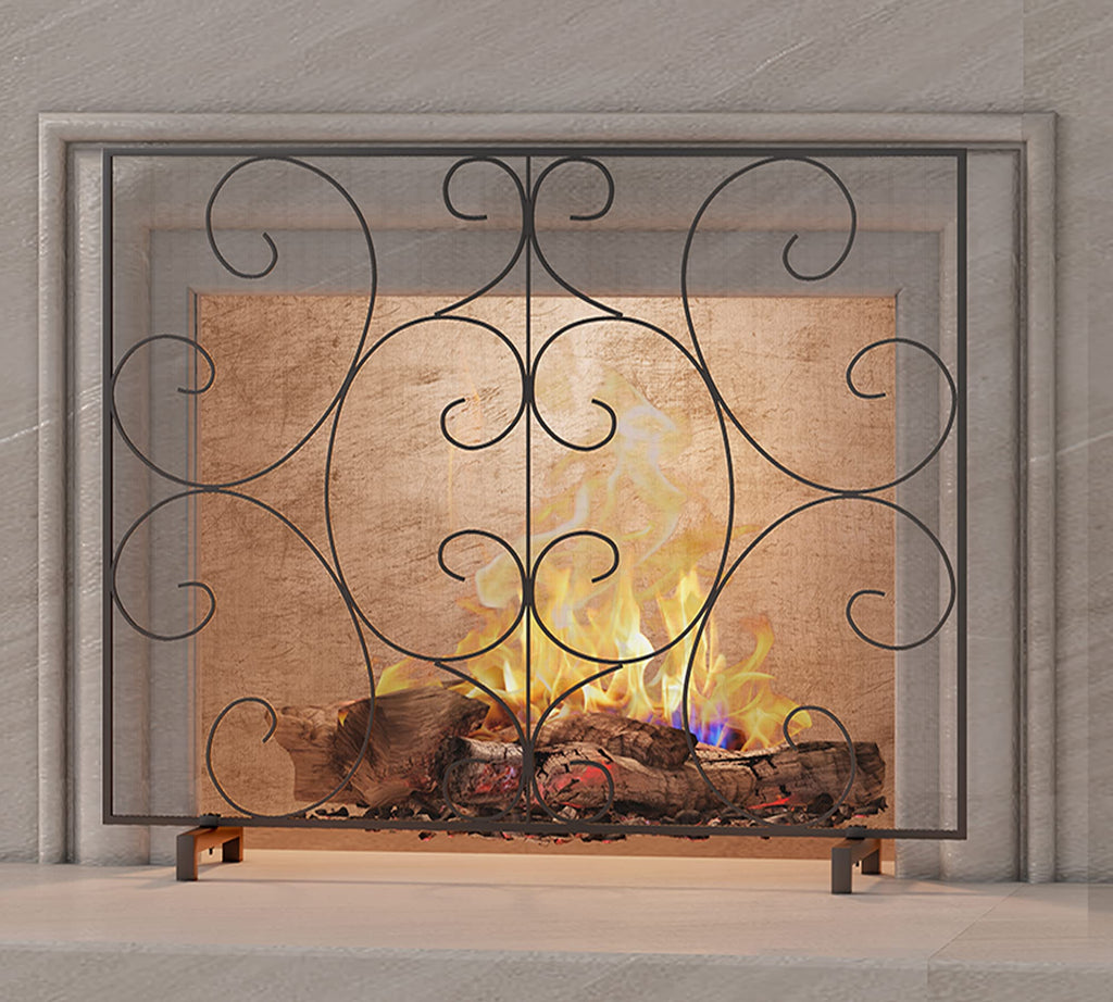 Handcrafted Metal Mesh Fireplace Screen E5102