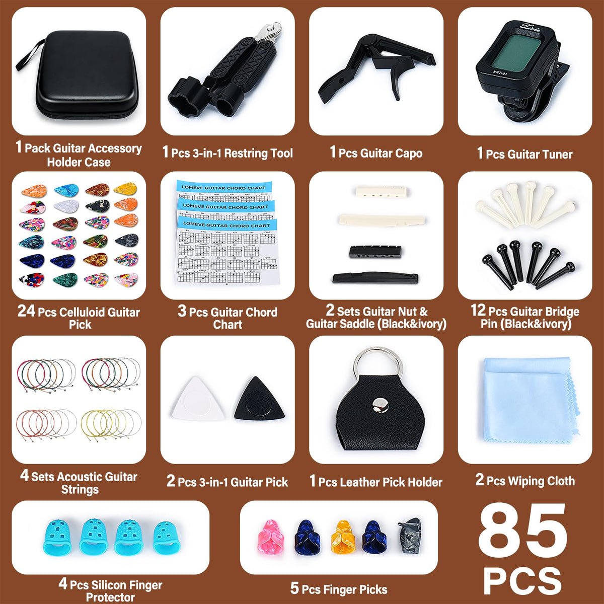 85PCS Guitar Accessories Kit C69846