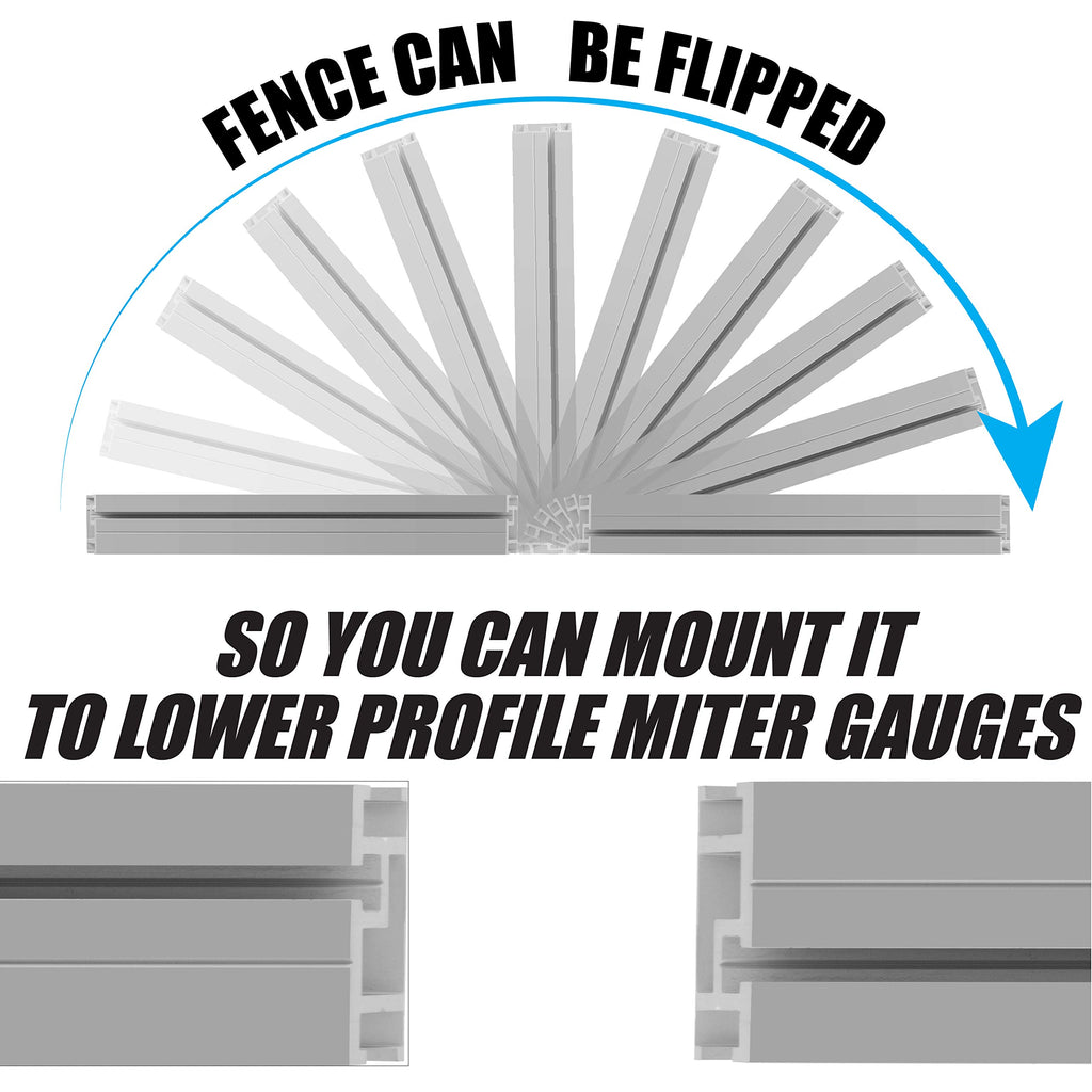 Aluminum Miter Gauge Fence with Flip Stop Y5479