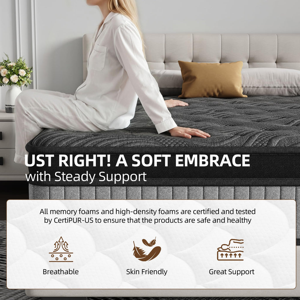 12 Inch Medium Firm Hybrid Mattress with Pocket Spring and Memory Foam Z595264