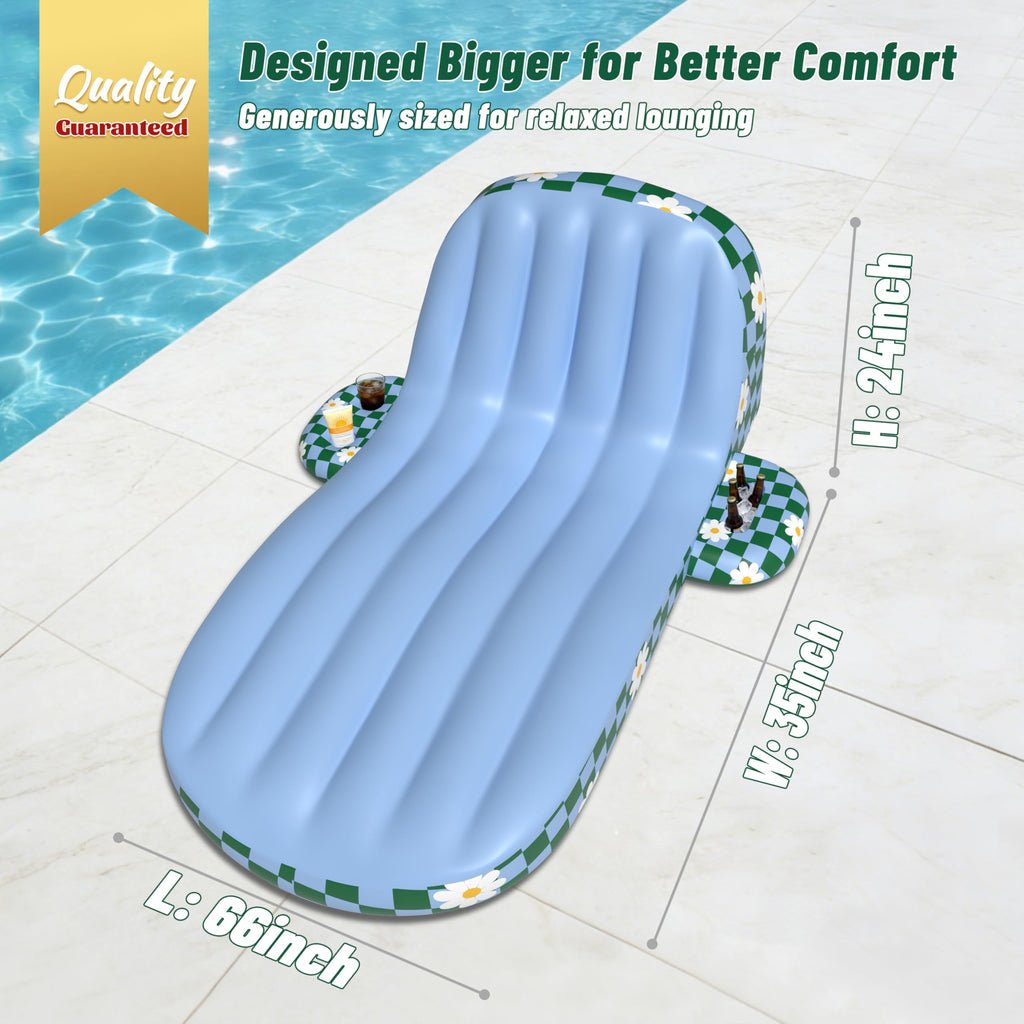 Inflatable Pool Lounger Float with Cup Holder O937