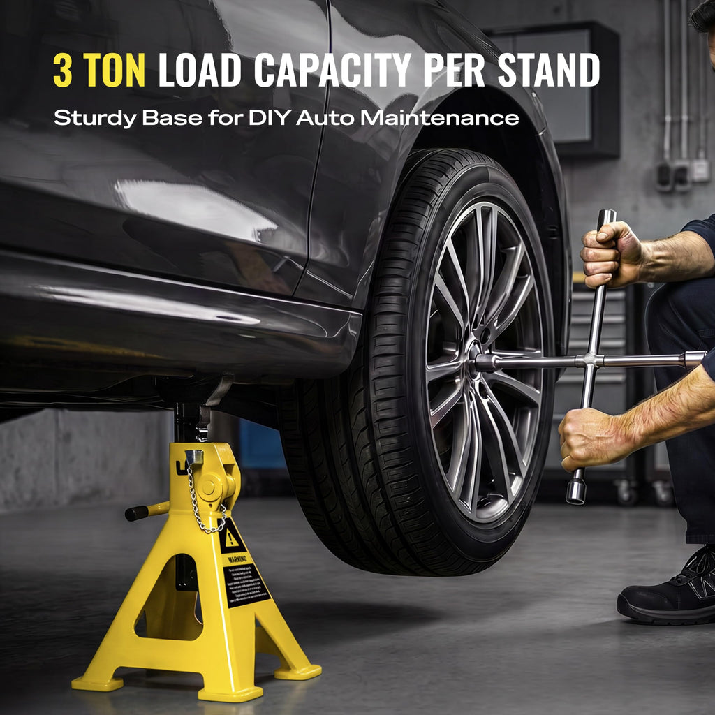 3 Ton Heavy Duty Jack Stands 1 Pair Z68890