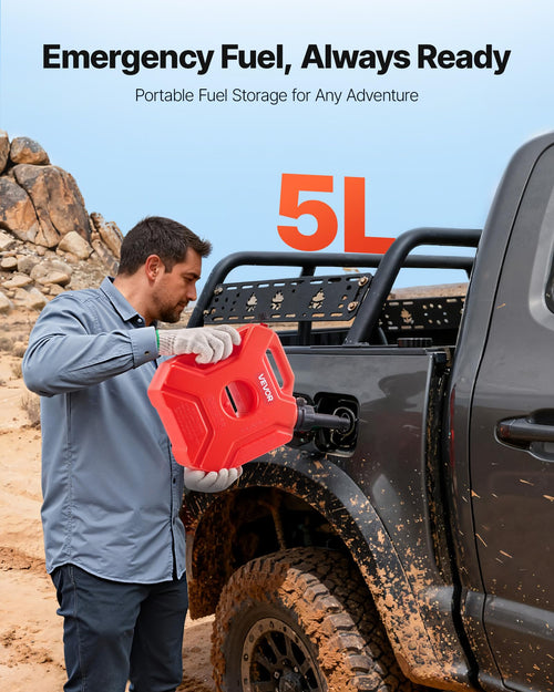 1.3 Gallon Gas Can with Spout and Lockable Bracket E9793
