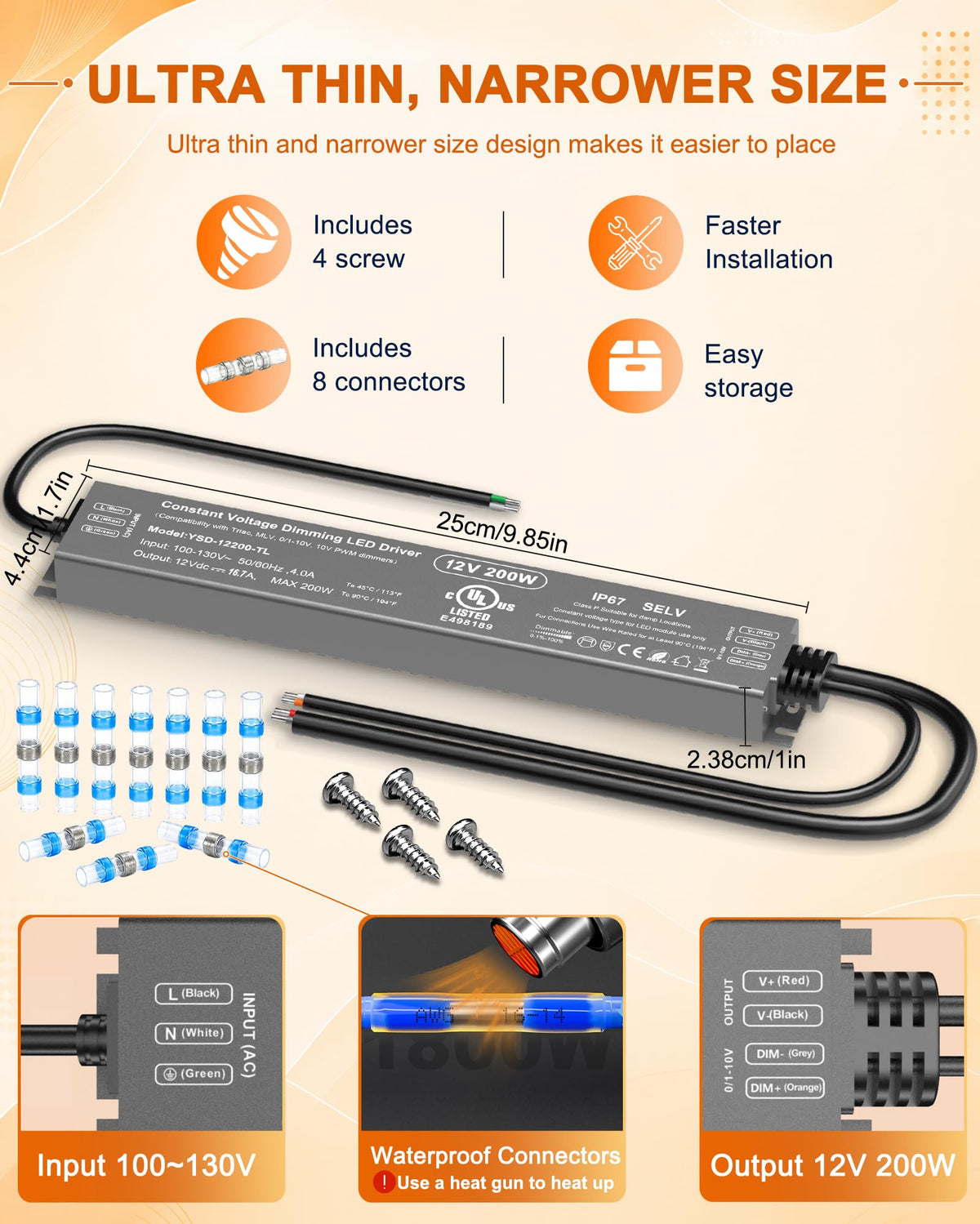 12V Dimmable LED Driver 200W C282