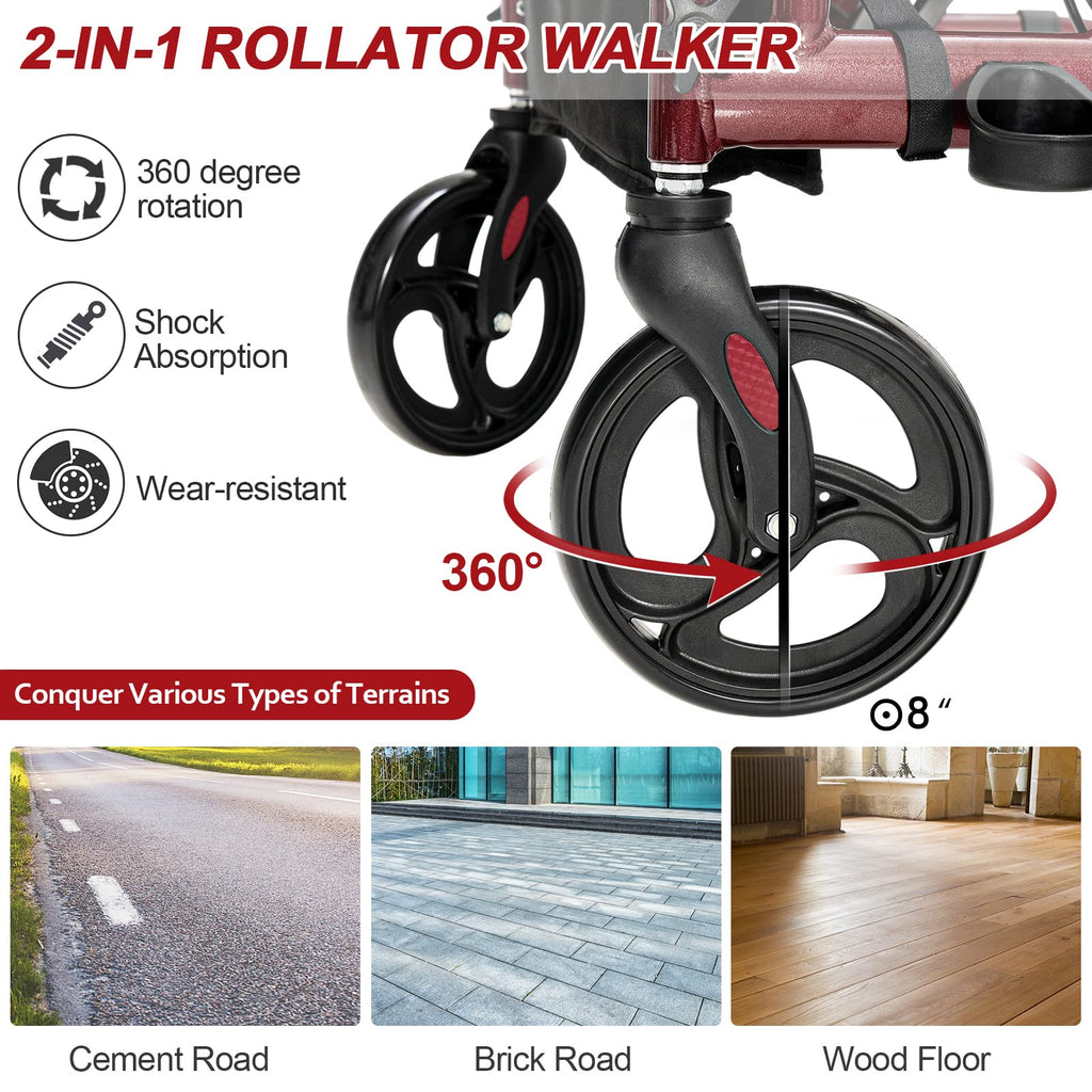2-in-1 Rollator Walker with Seat X667725