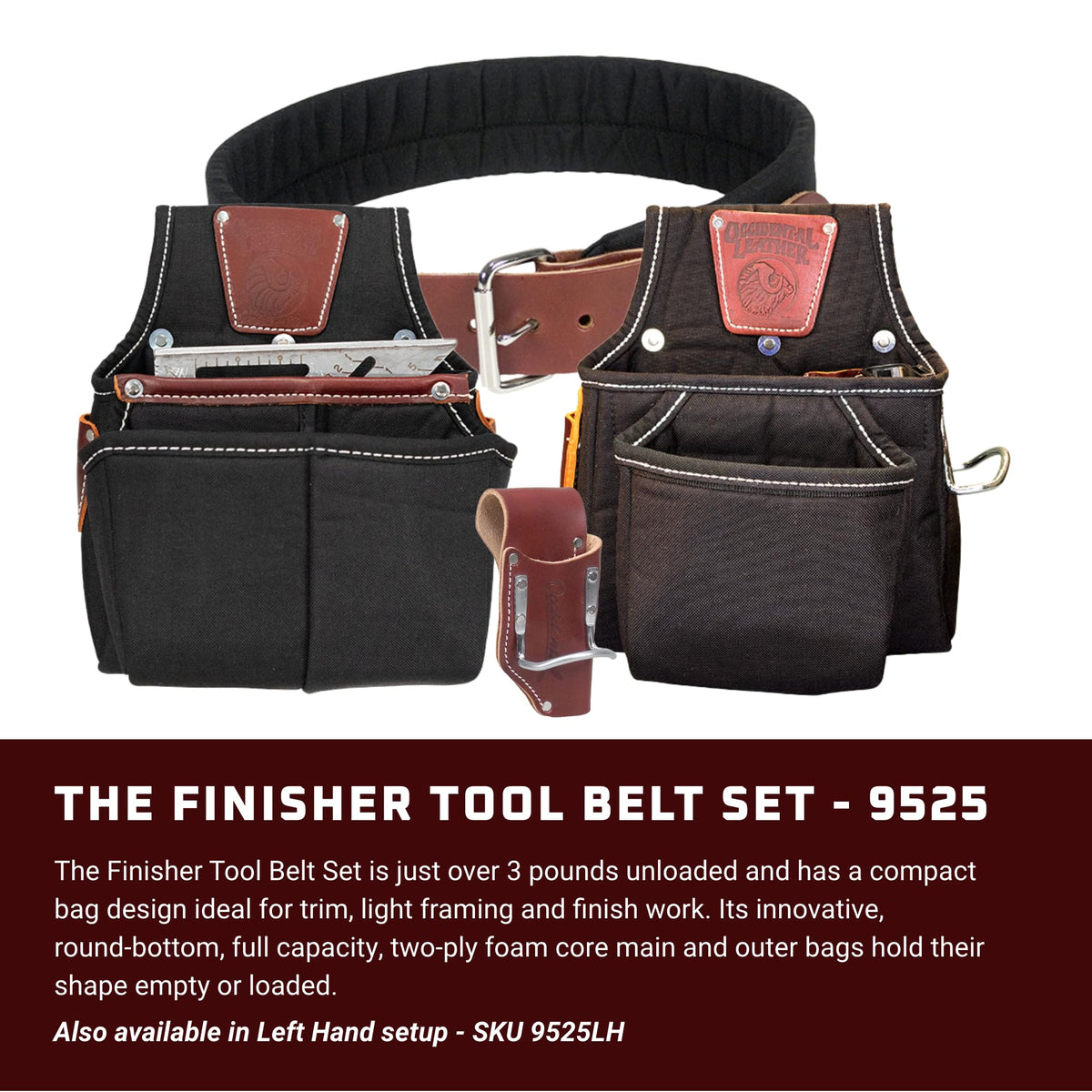 Leather Tool Belt Set with 25 Pockets M3444