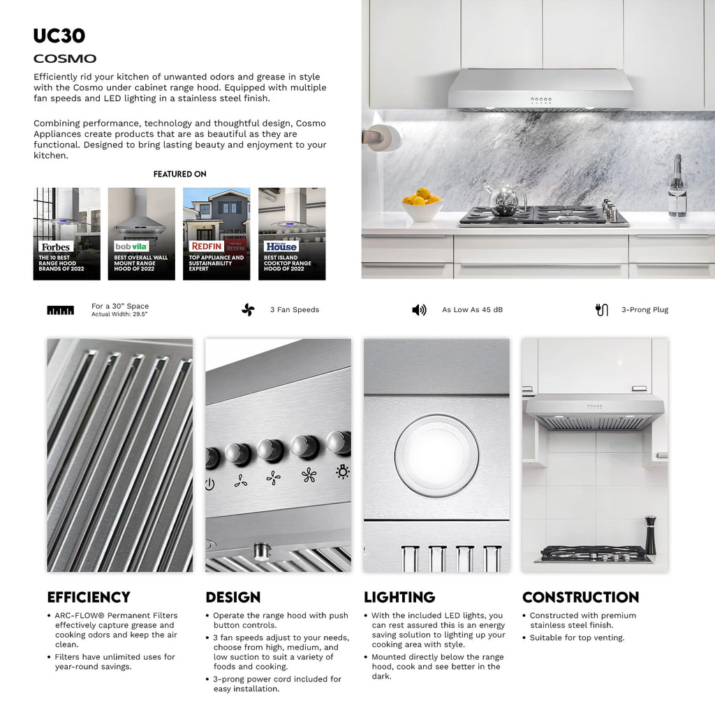 29.5 in. Ducted Under Cabinet Range Hood C596137