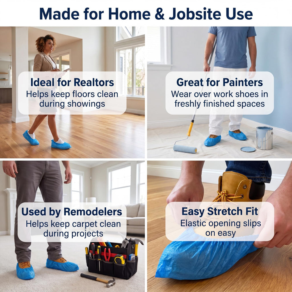 Blue Waterproof Disposable XL Shoe Covers O4737