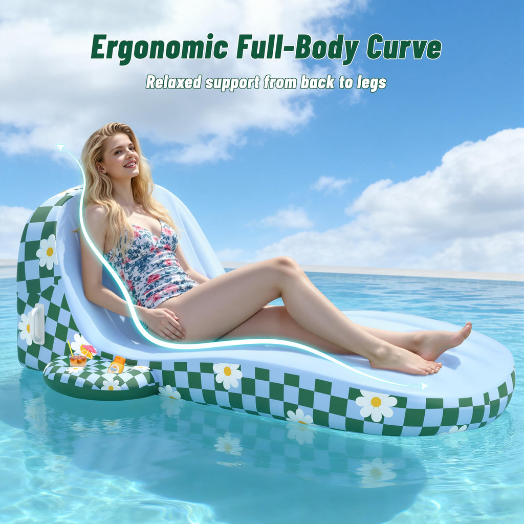 Inflatable Pool Lounger Float with Cup Holder O937
