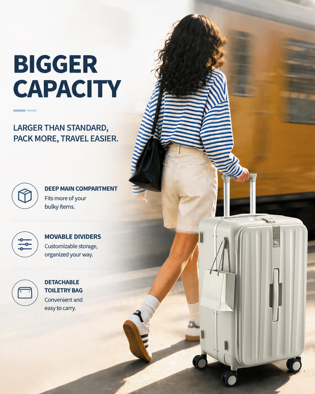 20 Inch Aluminum Frame Hard Shell Carry On Luggage with Wheels S90986