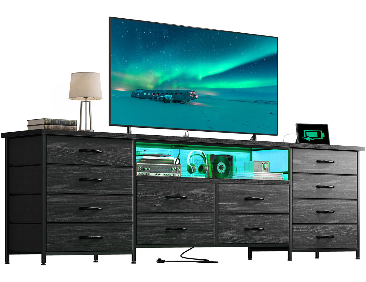 63" Dresser with 12 Fabric Drawers D898