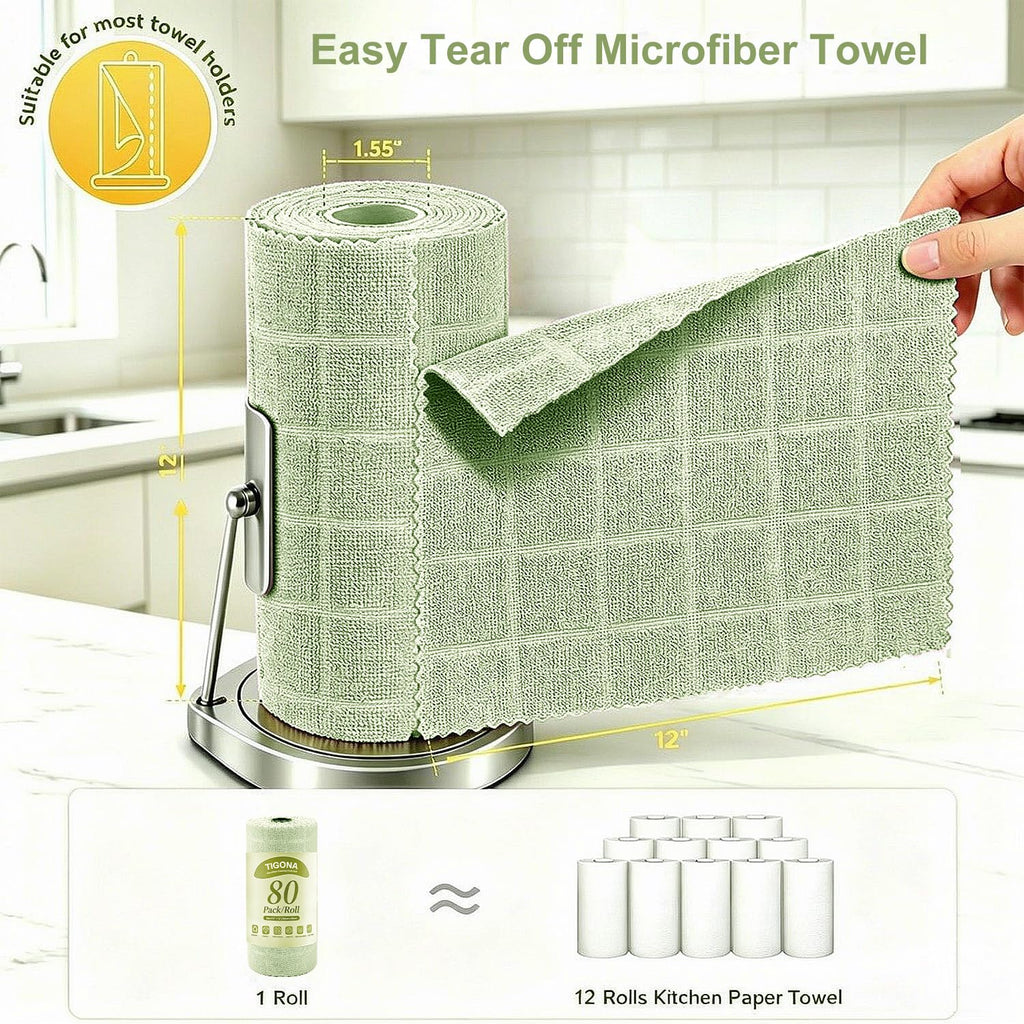 80 Pack Microfiber Cleaning Cloth Roll Z41515