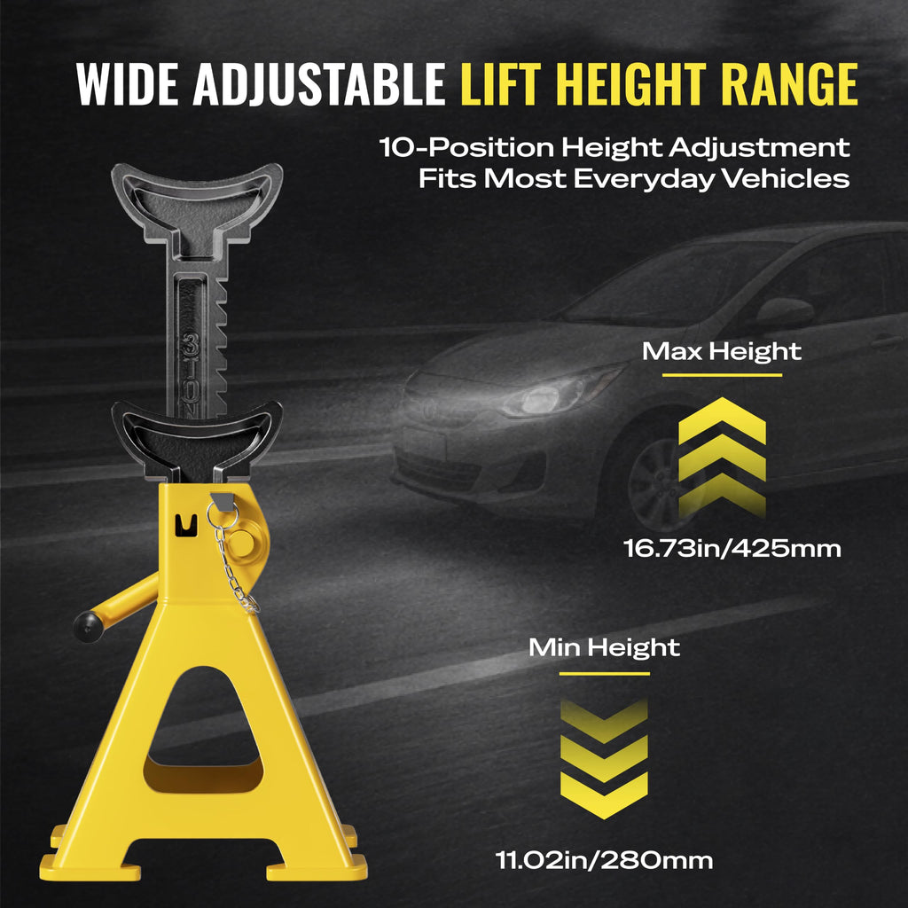3 Ton Heavy Duty Jack Stands 1 Pair Z68890