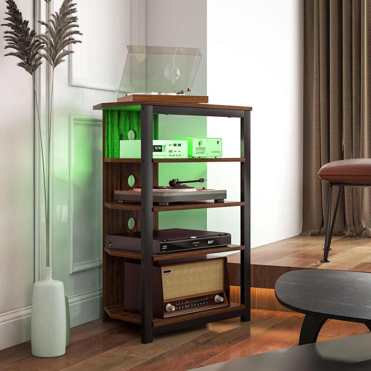 Brown 4-Tier Media Stand T262532