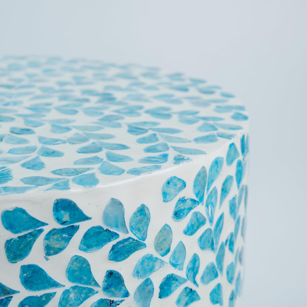 Mother of Pearl Inlaid Cylinder Drum End Table G85989