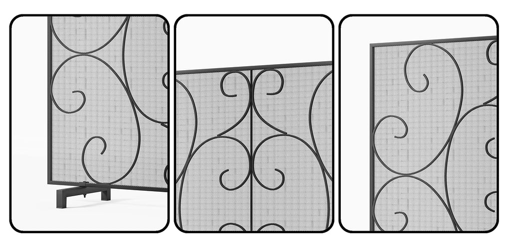 Handcrafted Metal Mesh Fireplace Screen E5102