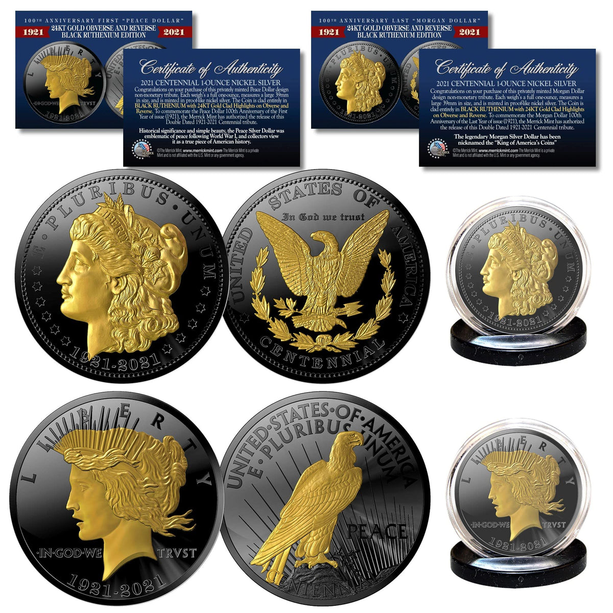 1 OZ. Black Ruthenium & Gold 2-Coin Set C130