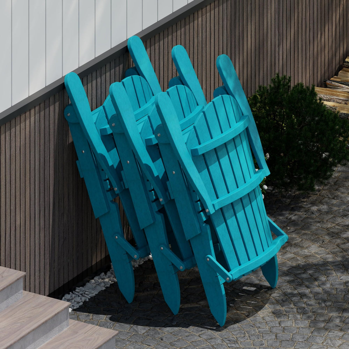 Aruba Blue Folding Adirondack Chair Q6046