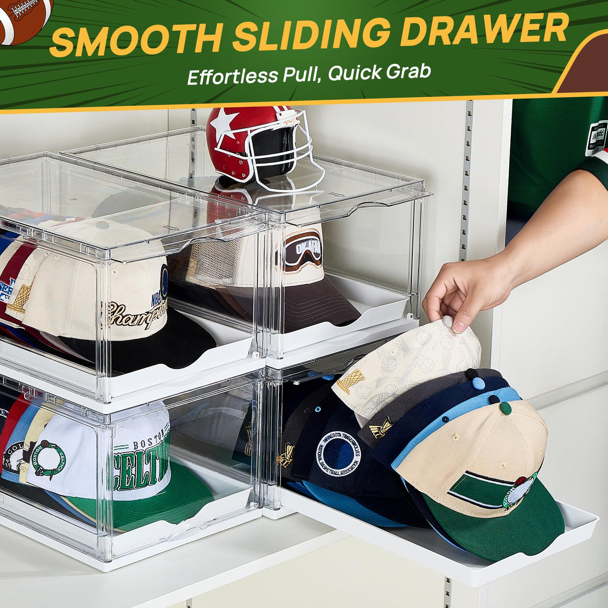 2 Pack Stackable Baseball Caps Organizer U424