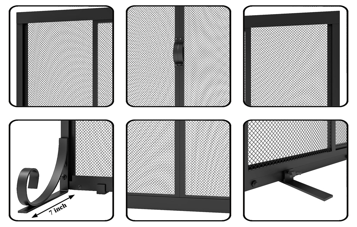 Sliding Wrought Iron Fireplace Screen H71880