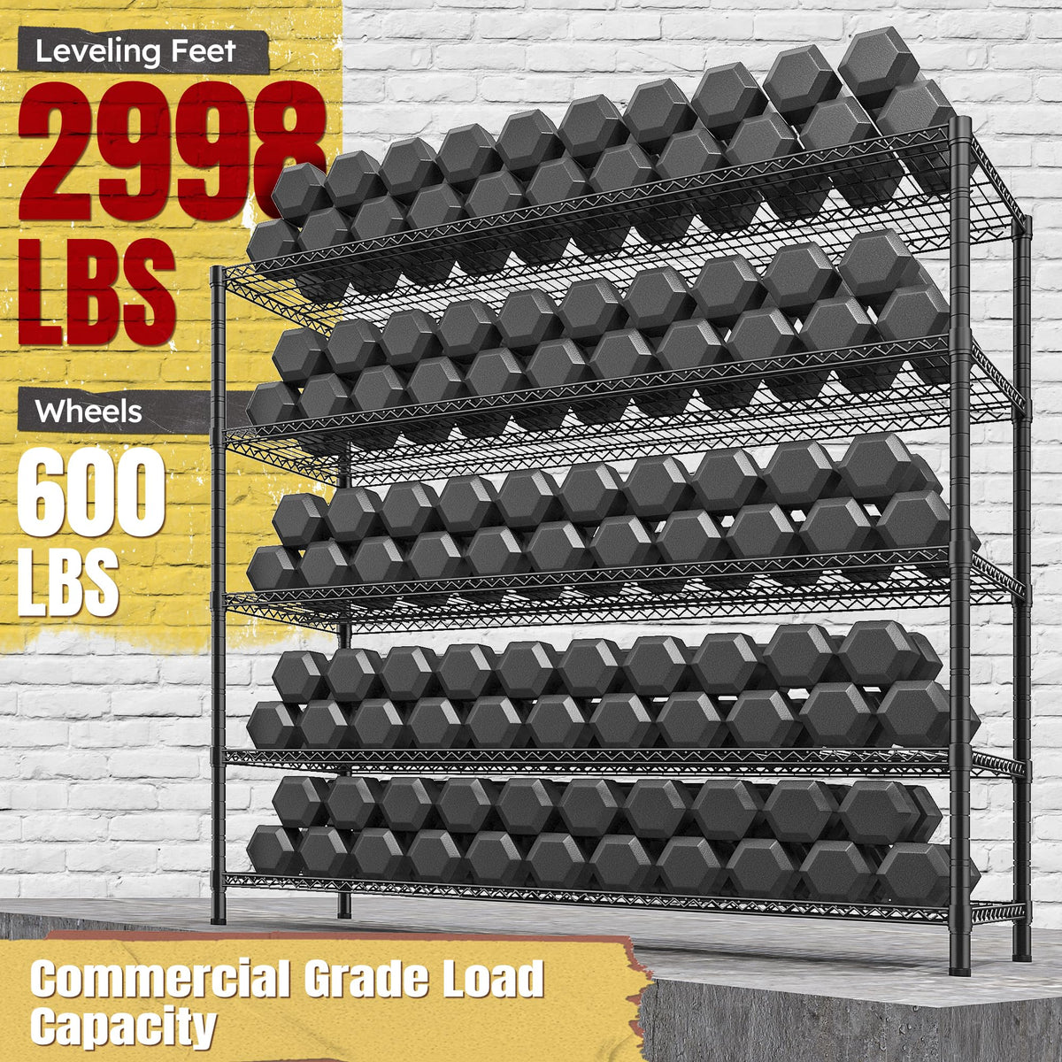 85.7" 5-Tier Adjustable Garage Shelving M1395