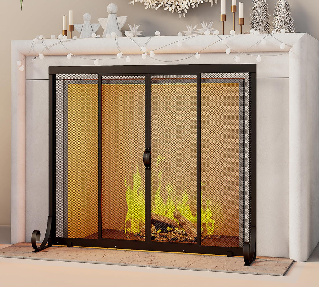 Sliding Wrought Iron Fireplace Screen H71880