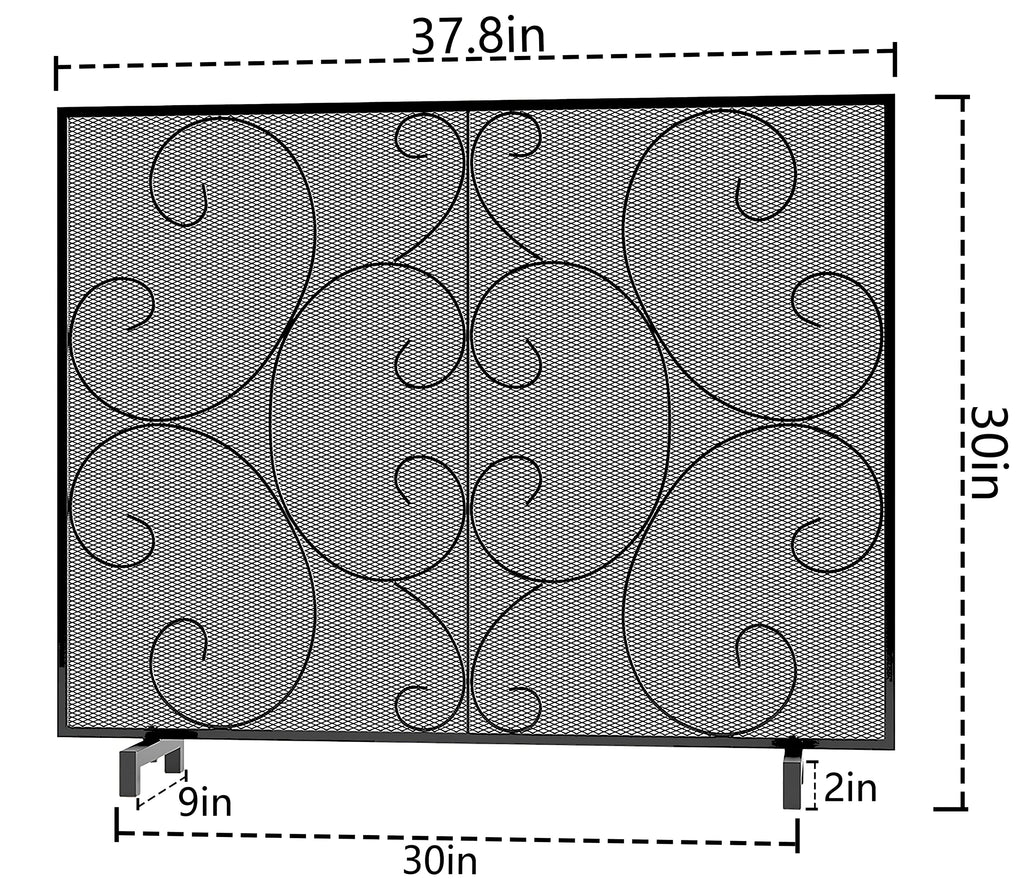Handcrafted Metal Mesh Fireplace Screen E5102