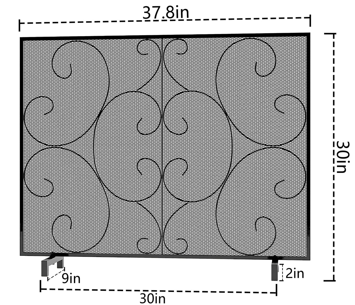 Handcrafted Metal Mesh Fireplace Screen E5102
