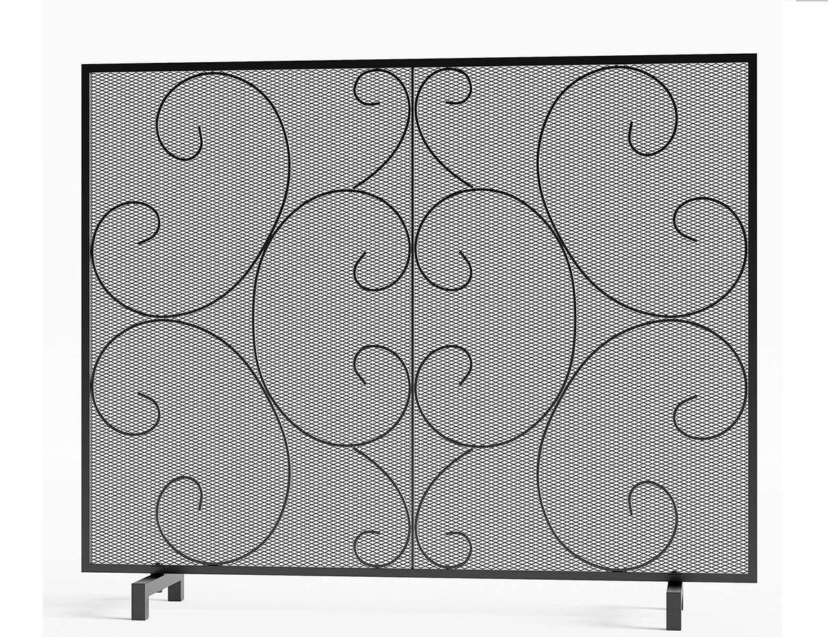 Handcrafted Metal Mesh Fireplace Screen E5102